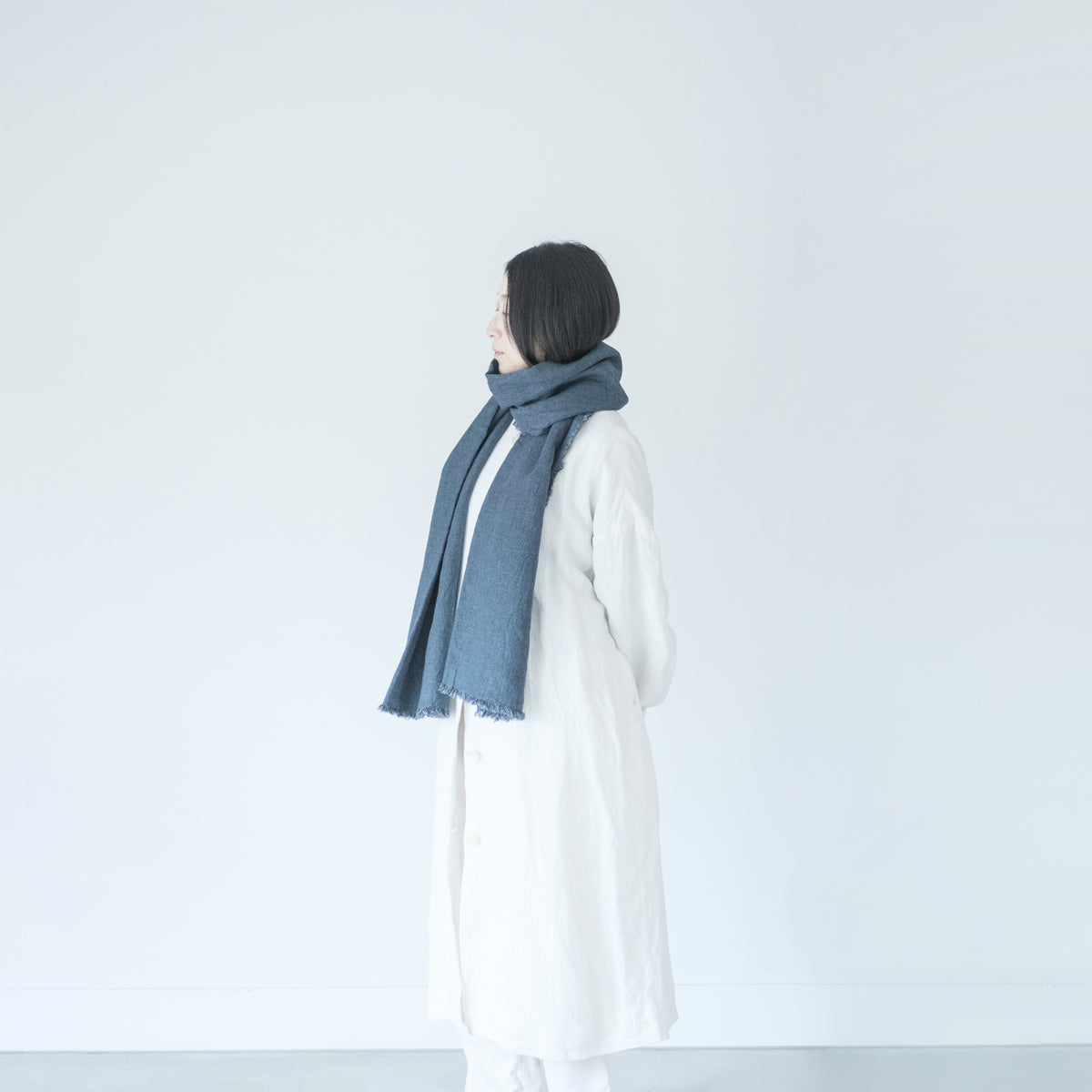 LOCALLY｜02101 linen houndstooth stole