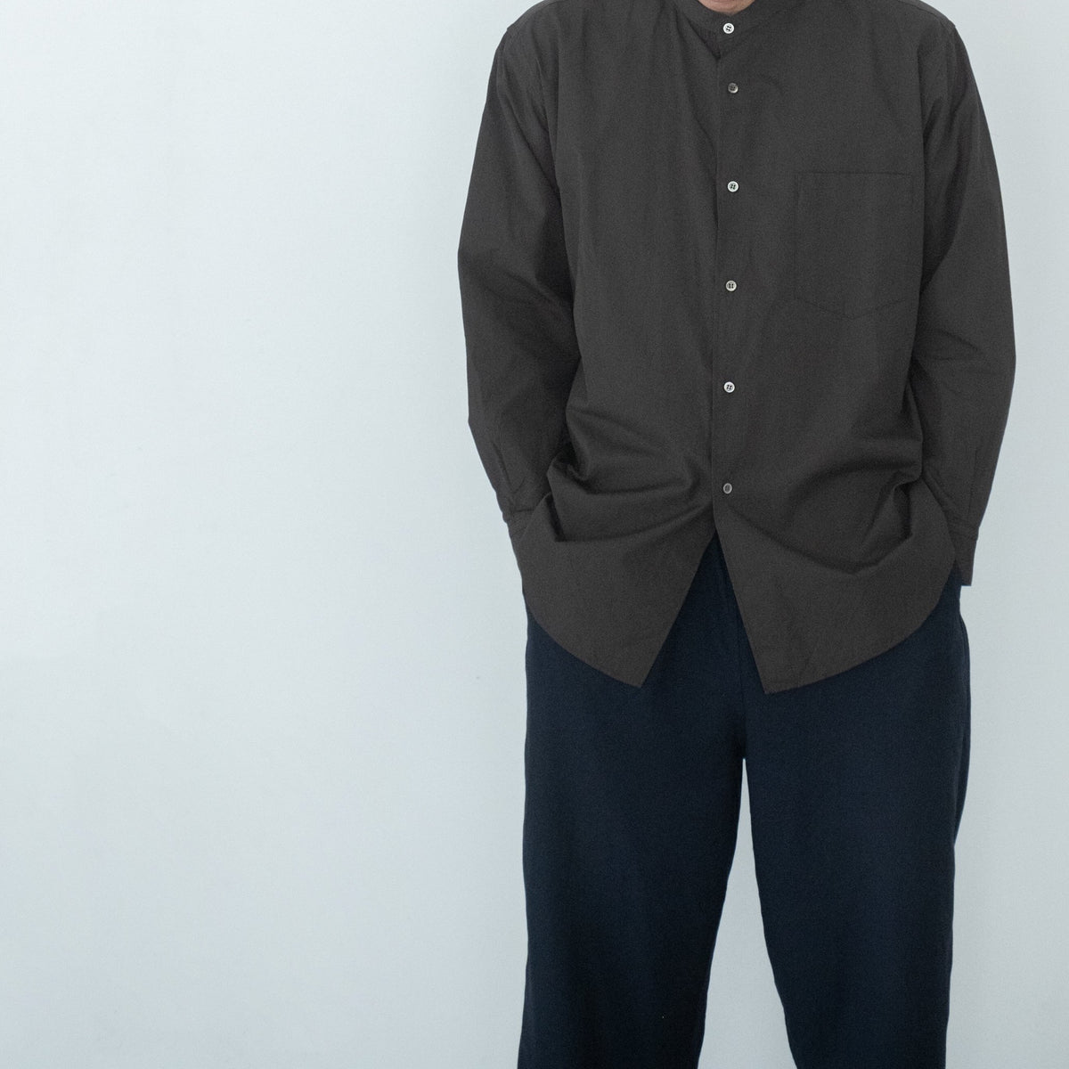 holk ホーク stand shirt スタンドカラーシャツ 3 コットン GRY