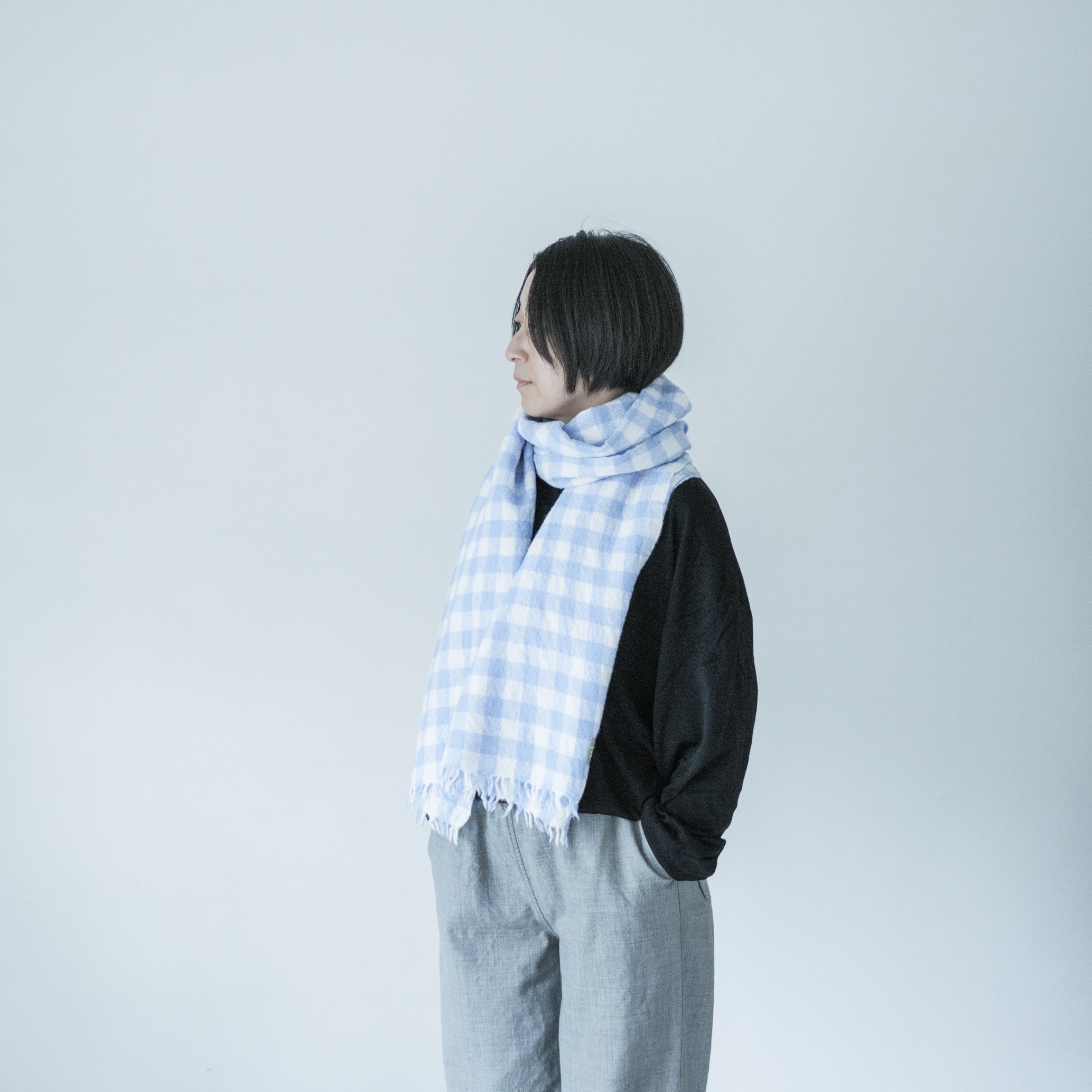 THROW / スロー】 Reversible Gingham Checkストール（ストール