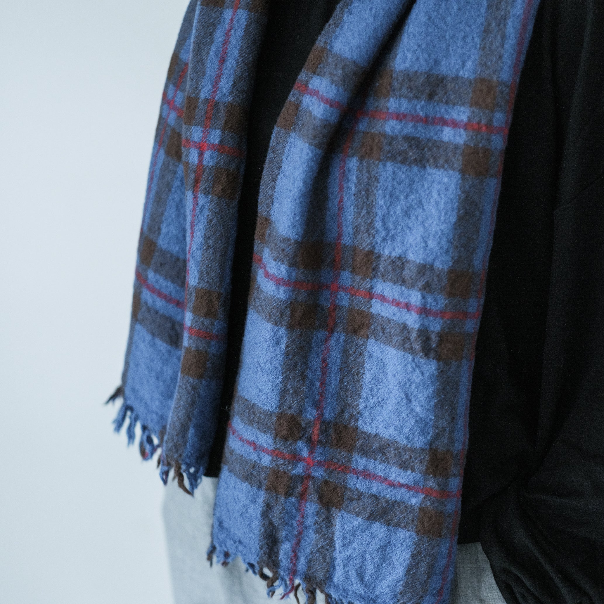 LOCALLY｜02172-1 tartancheck muffler（blue mix）
