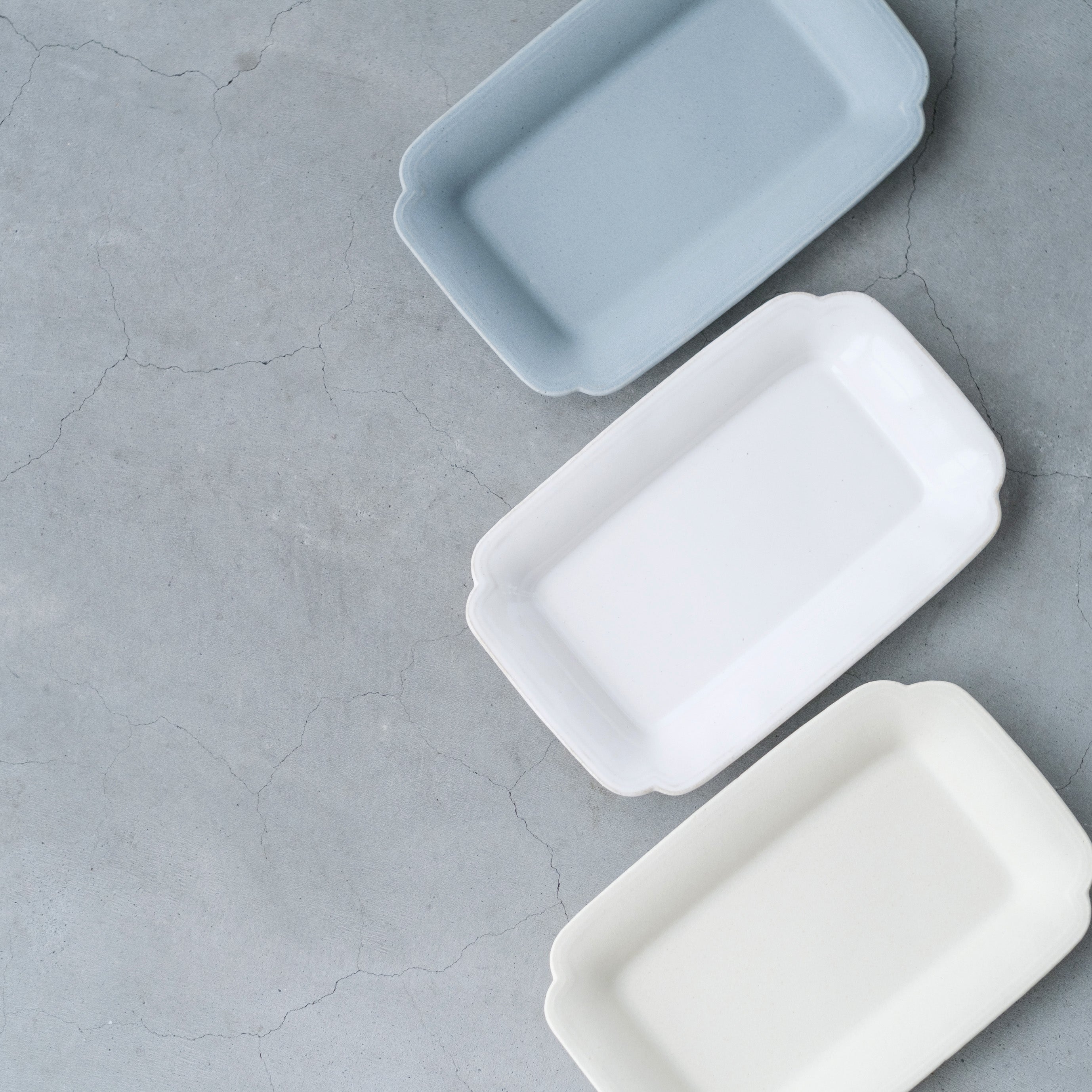 awabi ware｜角切長方皿