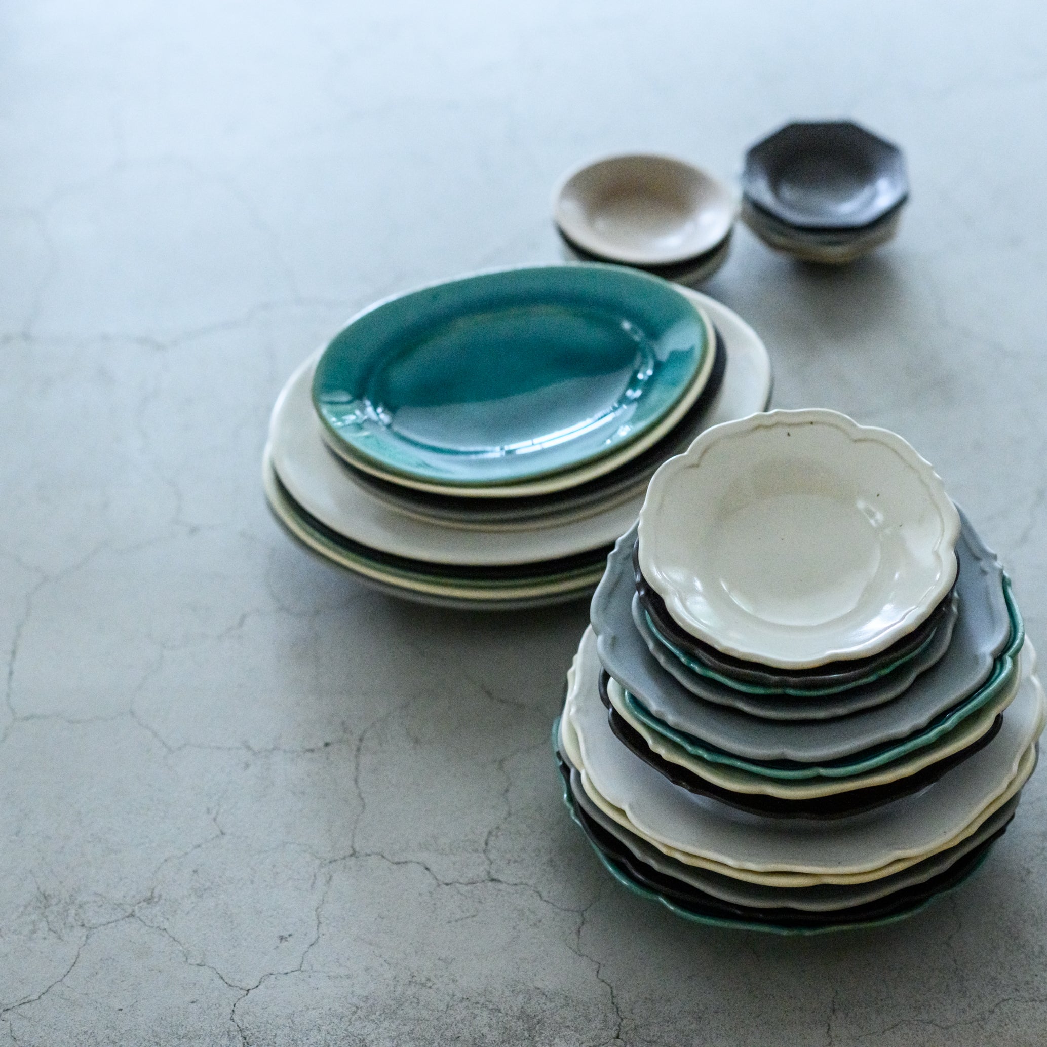 awabi ware｜輪花中深皿