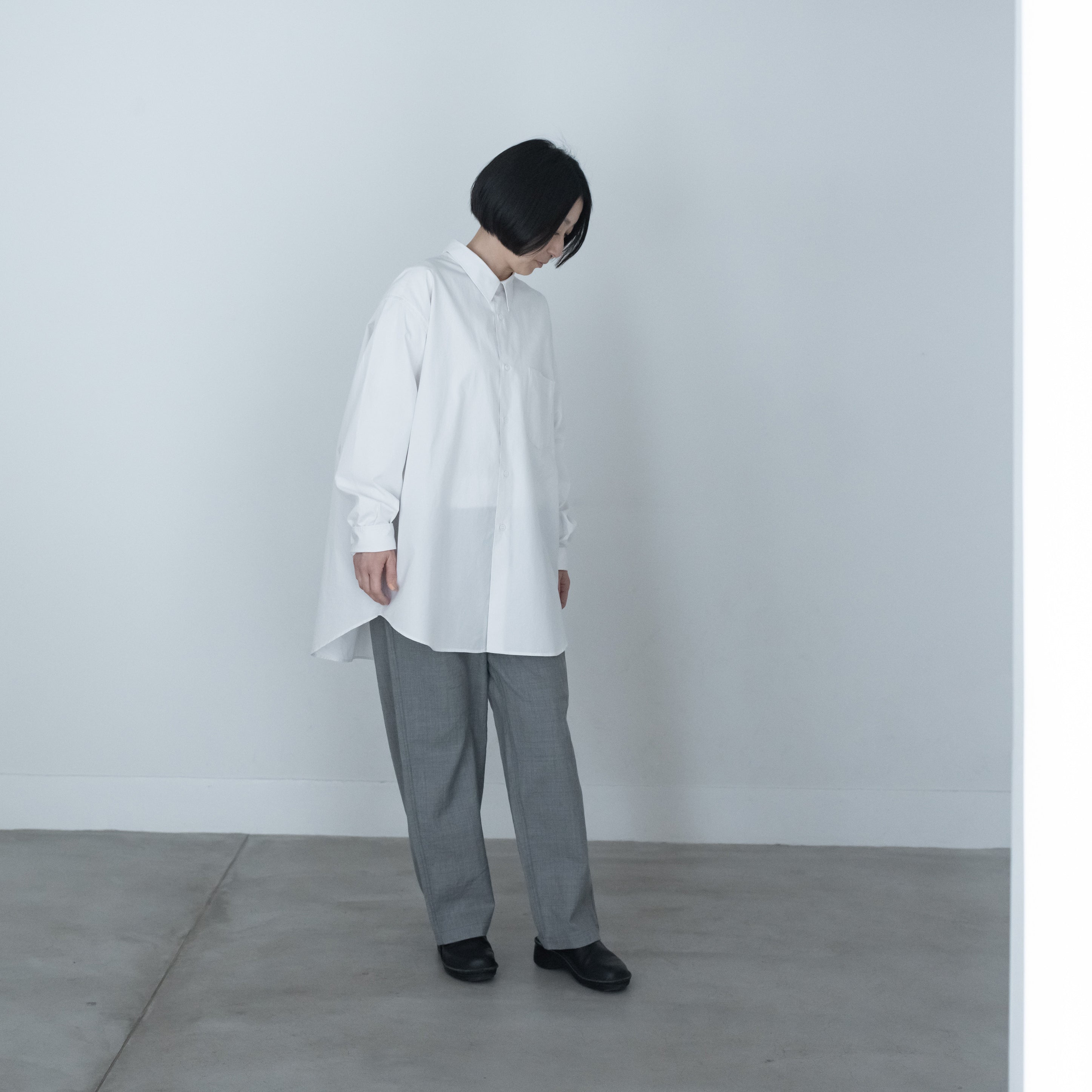 holk◆ミリタリーリボンシャツ/長袖シャツ/1/コットン/GRN holk｜025 reguler shirt
