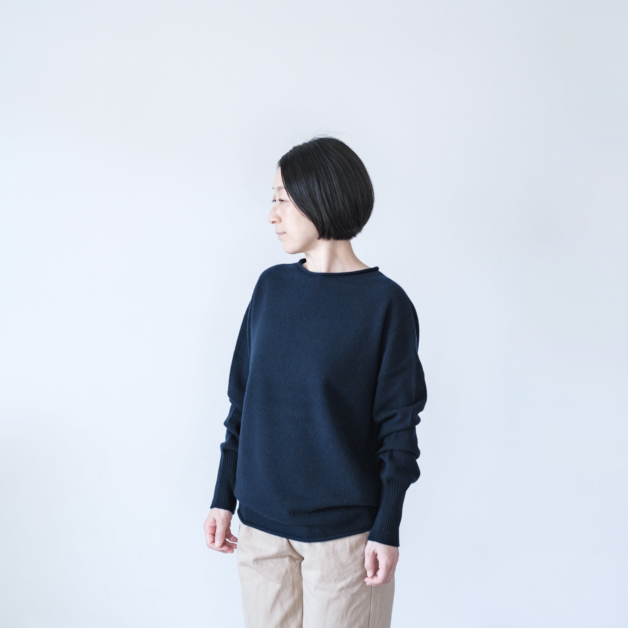 koton｜ウールカシミヤ12Gスロウピングショルダークルーネック