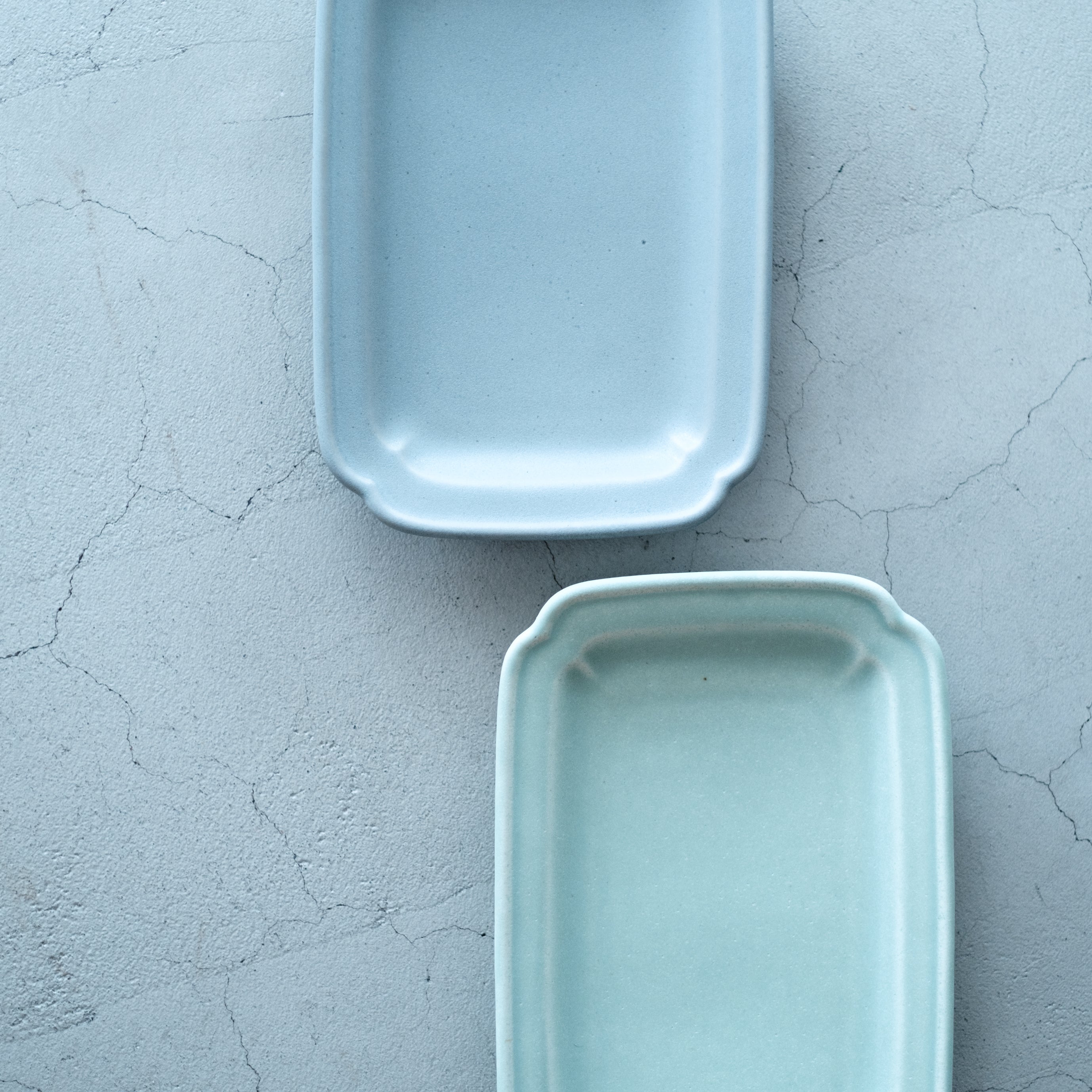 awabi ware｜隅切りリム長方皿
